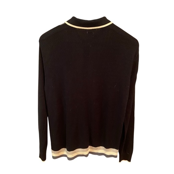 Urban Outfitters Men’s Button-Down Polo Sweater Size L Black Grey Cream Cotton - Picture 8 of 14